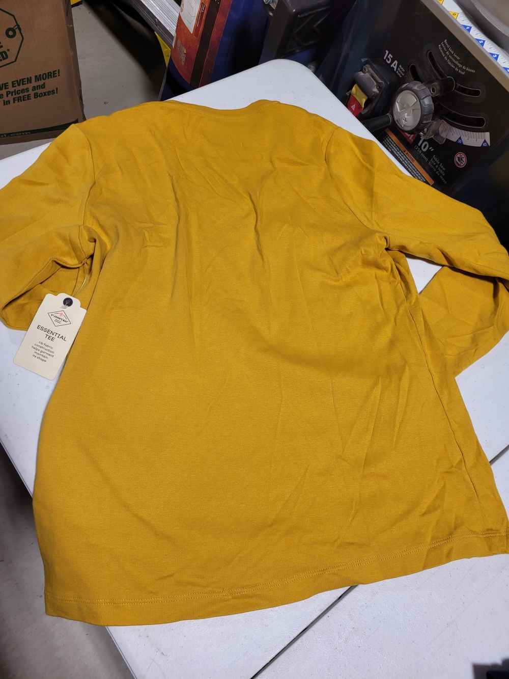 St. John's Bay Mustard Yellow Essential Tee - V-Neck - Picture 3 of 3